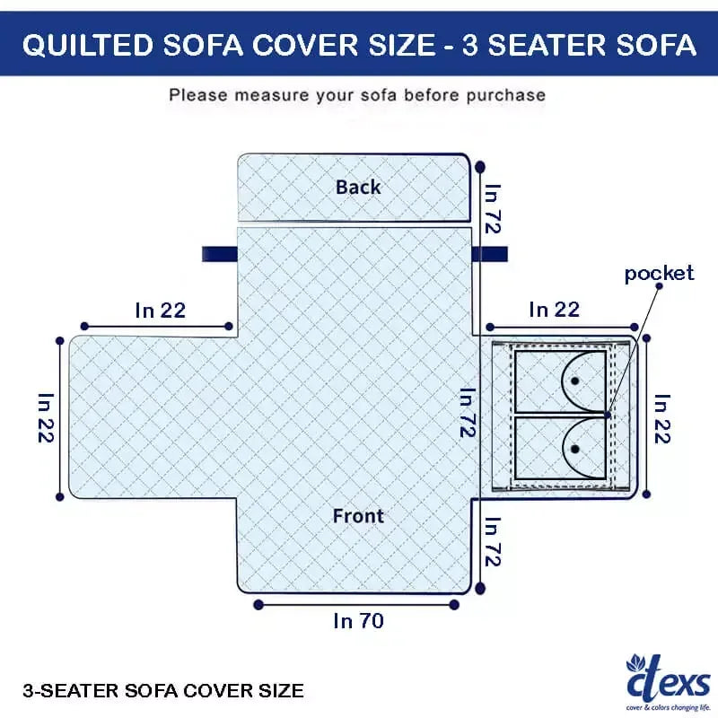 Waterproof Quilted Sofa Cover With Pocket | Dark Brown - Ctexs