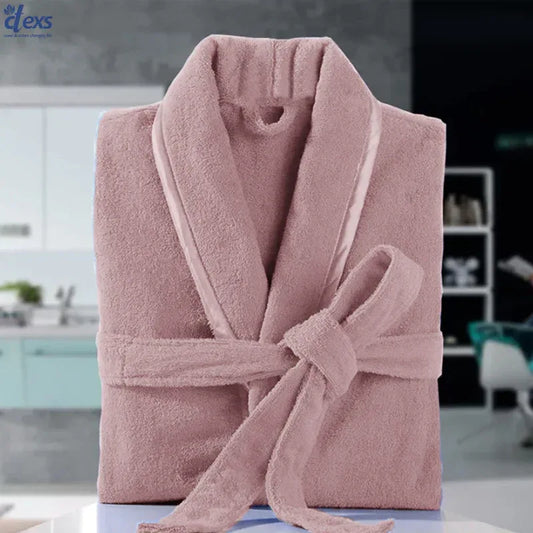 Unisex Fluffy Bathrobe - Baby Pink - Ctexs