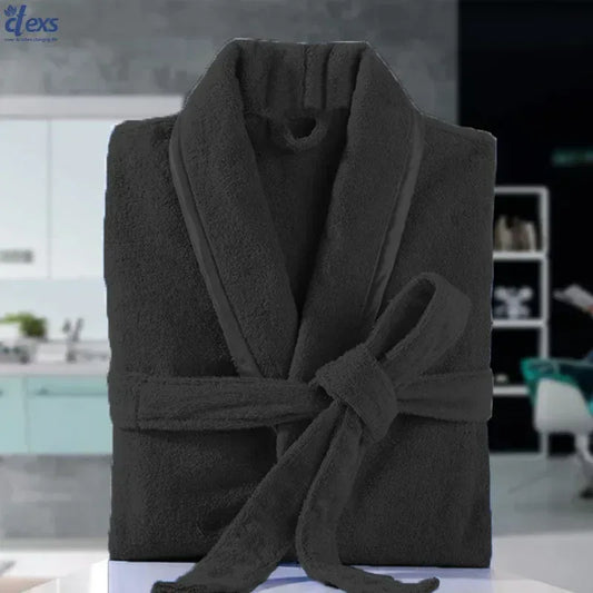 Unisex Fluffy Bathrobe - Black - Ctexs