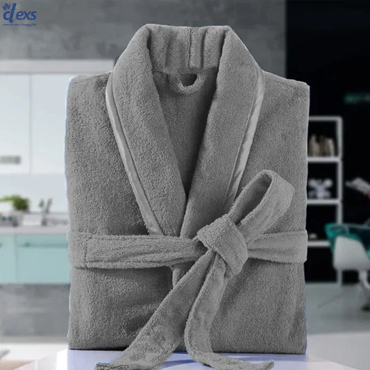 Unisex Fluffy Bathrobe - Gray - Ctexs