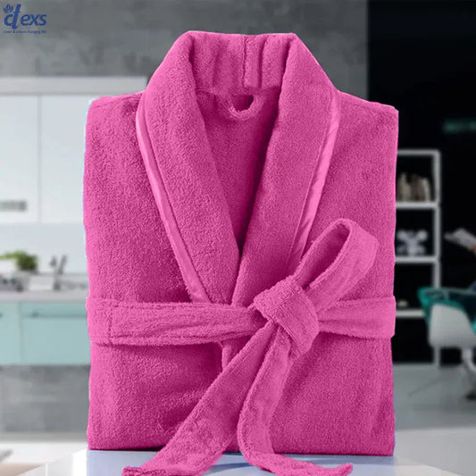 Unisex Fluffy Bathrobe - Dark Pink - Ctexs