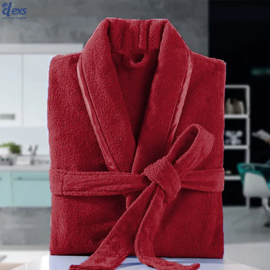 Unisex Fluffy Bathrobe - Mehroon - Ctexs