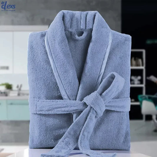 Unisex Fluffy Bathrobe - Sky Blue - Ctexs