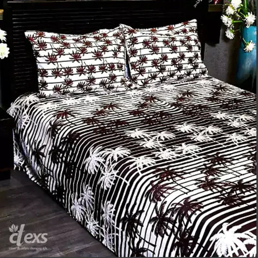 Beach Palm Bedsheet Set - Double Bed King Size