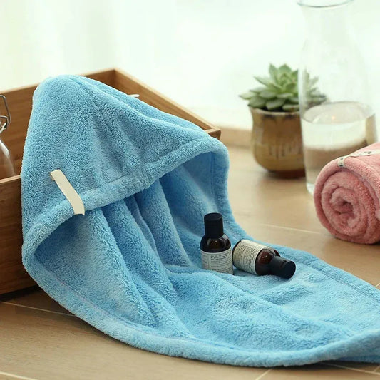 Hair Drying Turban Towel - TURBIE CAP - Blue