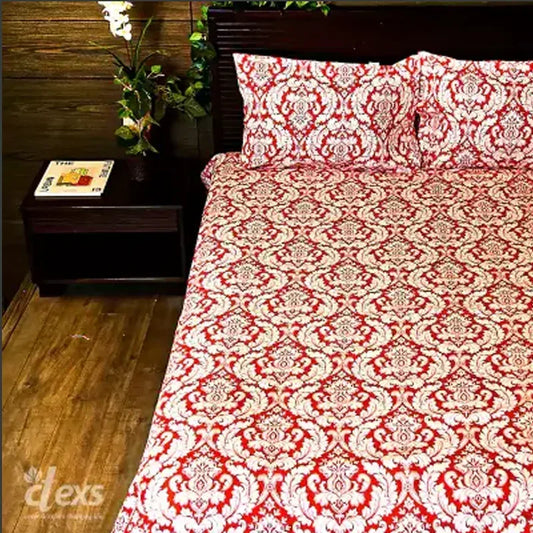 Reddish Crown Bedsheet Set - Double Bed King Size - Ctexs