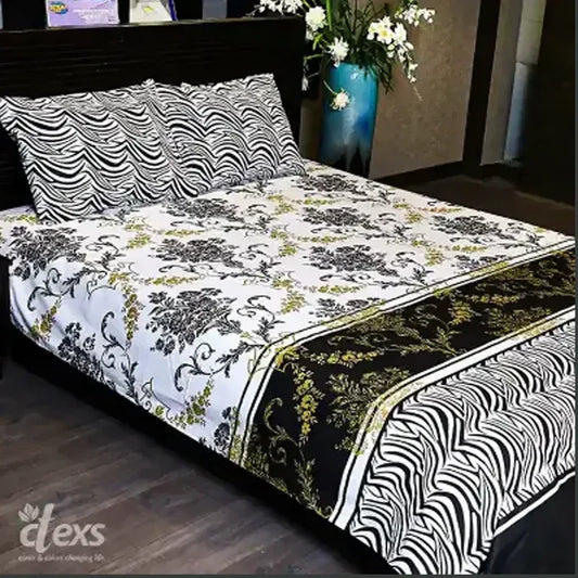 White Shanghai Bed Sheet Set - Double Bed King Size - Ctexs