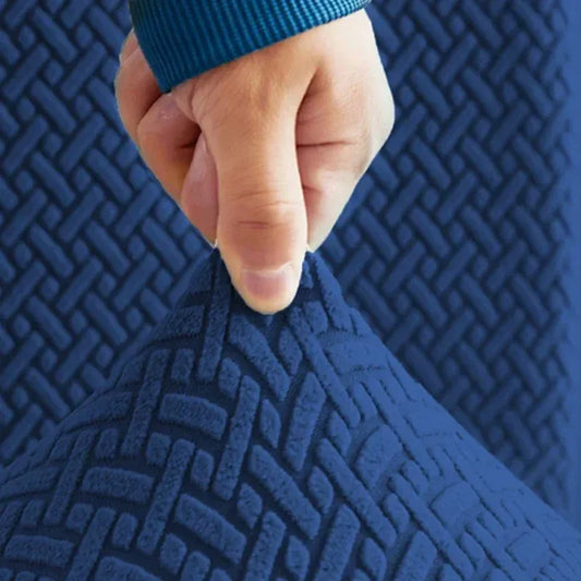 Stripe Jacquard Sofa Cover - Navy Blue - Ctexs
