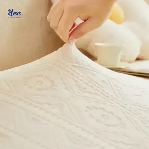 L-Shape Embossed Geometric Jacquard Sofa Cover - Beigh - Ctexs