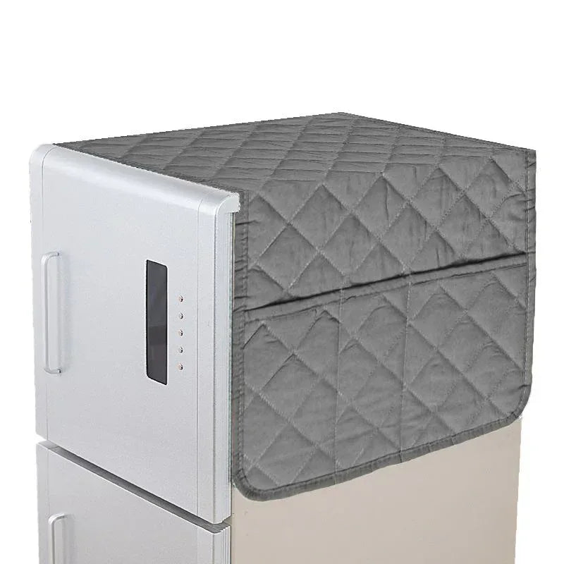 Quilted Fridge Cover With Pocket | Grey - Ctexs