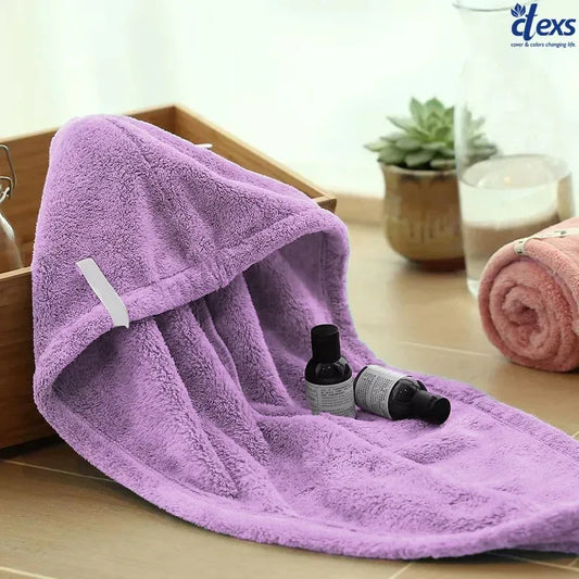 Hair Drying Turban Towel - TURBIE CAP - Purple