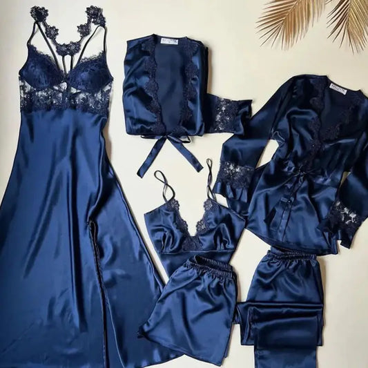6 Piece Mush Pajama Set - Navy Blue