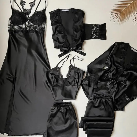 6 Piece Mush Pajama Set - Black
