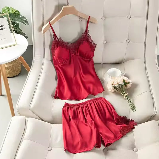 Silk Cami Set - Mehroon