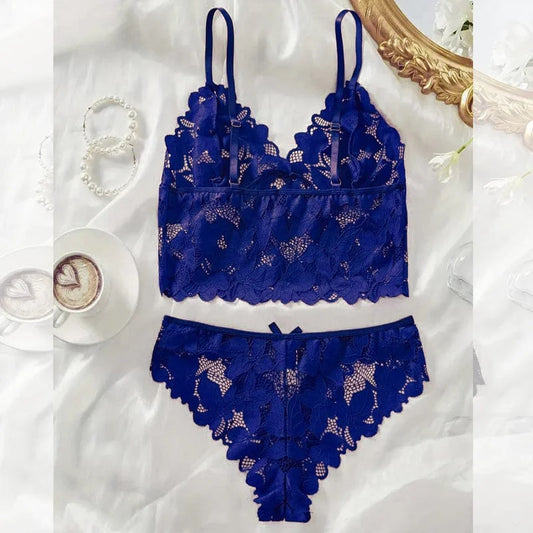 2 piece short camisole set - Navy Blue