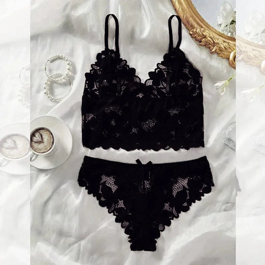 2 piece short camisole set - Black