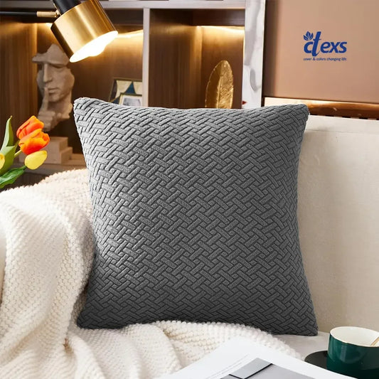 Stripe Jacquard Cushion Covers - Grey - Ctexs