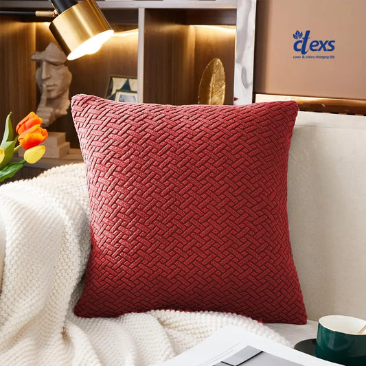 Stripe Jacquard Cushion Covers - Mehroon