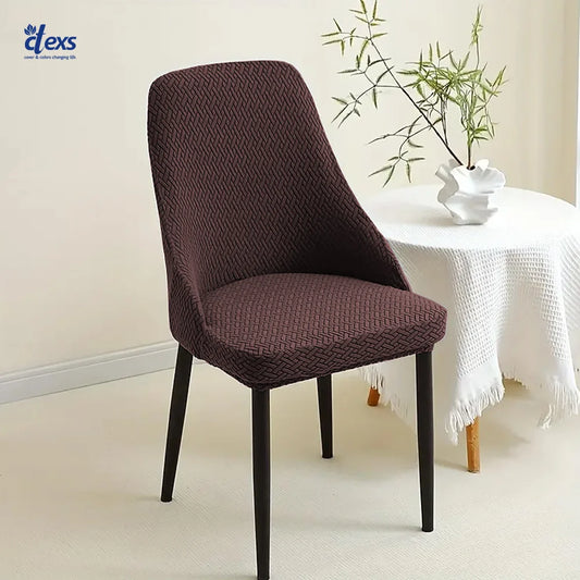 Stripe Jacquard Turkish Chair Cover - Dark Brown