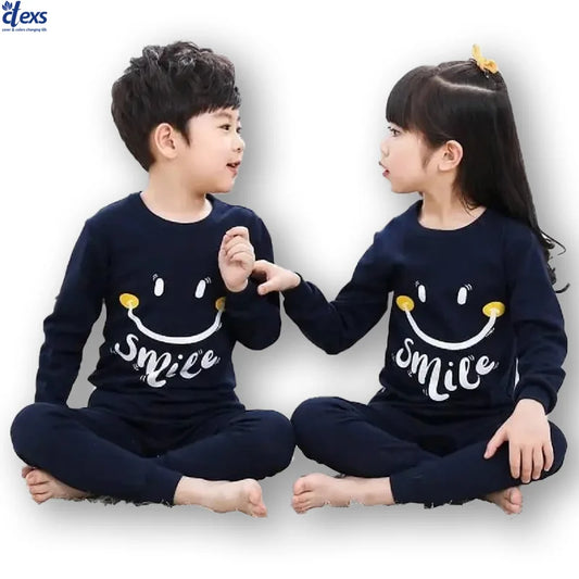 Kids Jersey Night Suite - Blue Smile