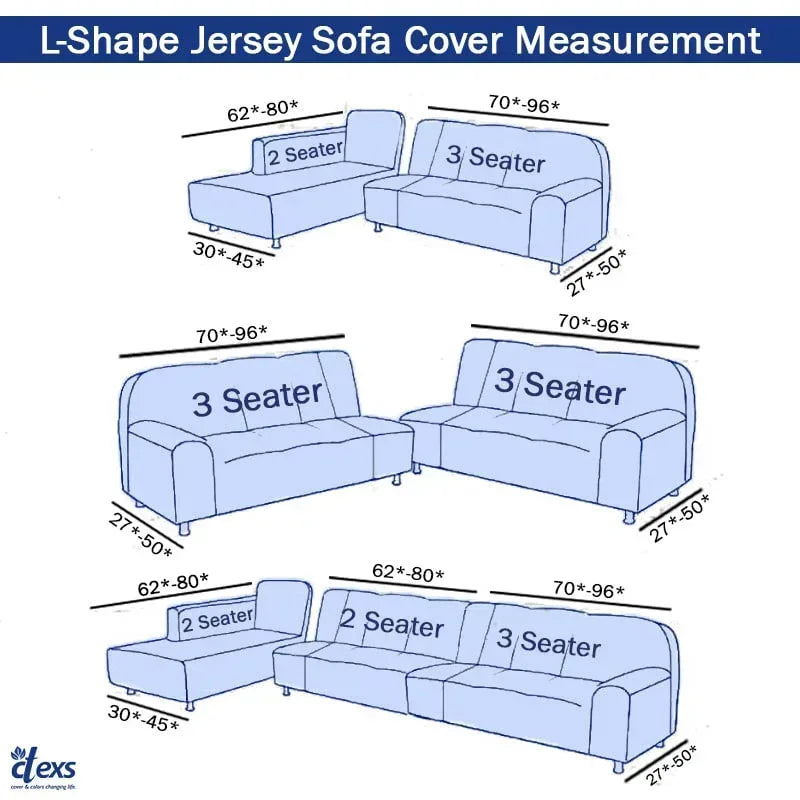 L Shape Jersey Sofa Cover - Camel Brown