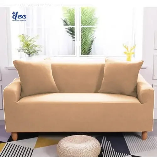 Lycra Jersey Fabric Sofa Cover - Beigh - Ctexs