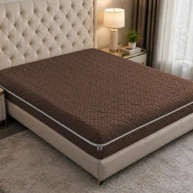 Stripe Jacquard Zipper Mattress Cover - Dark Brown