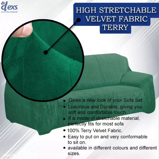 Terry Stretchable Sofa Covers | Aqua Green - Ctexs