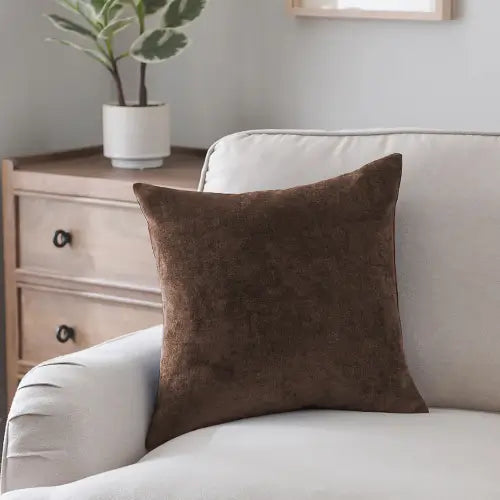 Terry Velvet Cushion Covers - Dark Brown