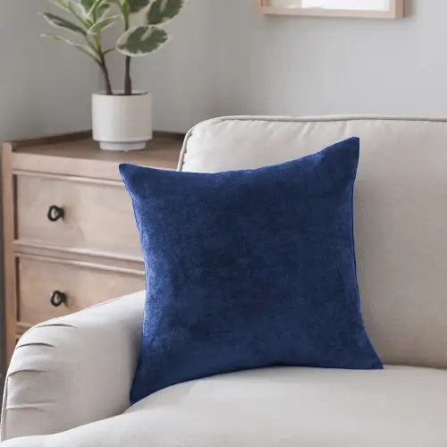 Terry Velvet Cushion Covers - Navy Blue