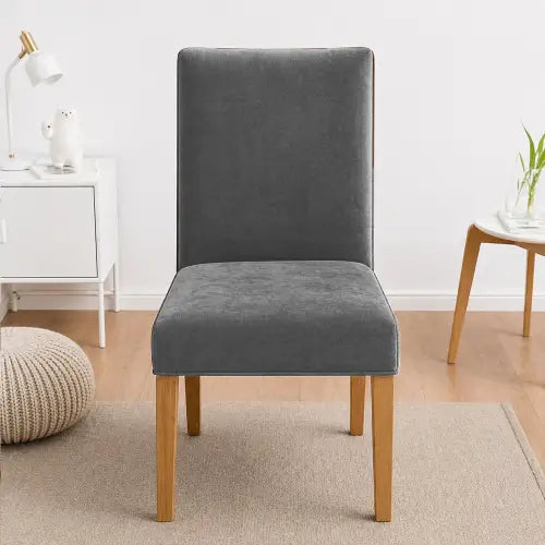 Terry Velvet Dinning Chair Cover - Grey