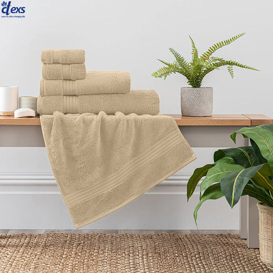 Ctexs Pack of 3, Towel Collection Set - Beigh