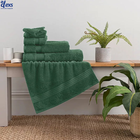 Ctexs Pack of 3, Towel Collection Set - Olive Green