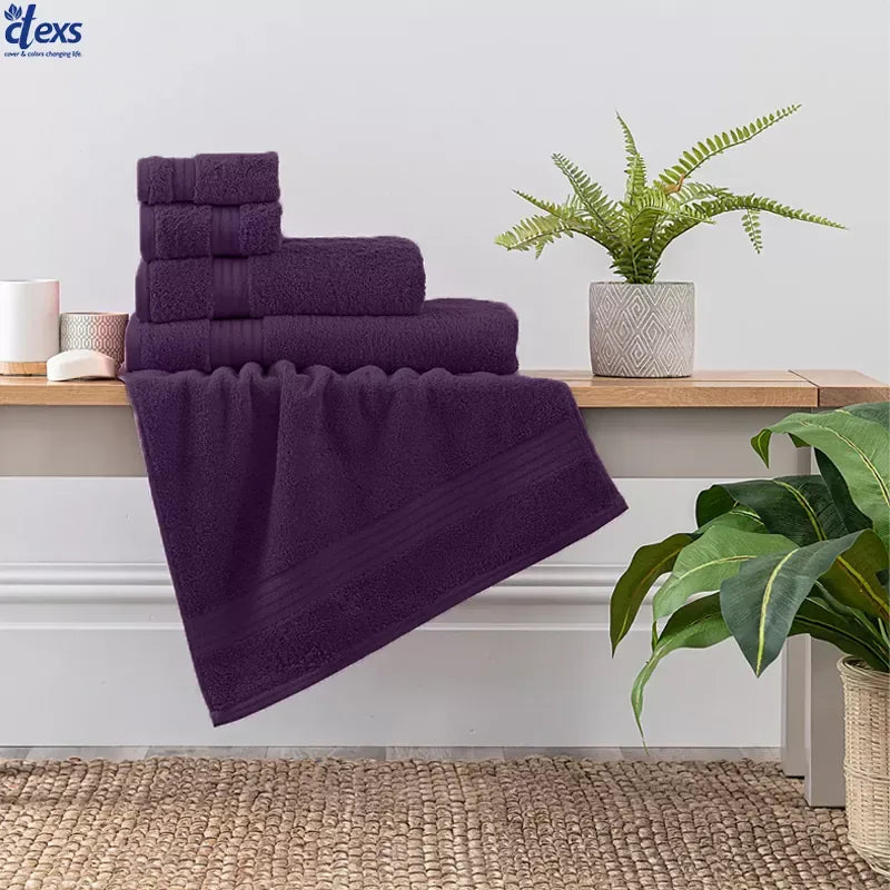 Ctexs Pack of 3, Towel Collection Set - Purple