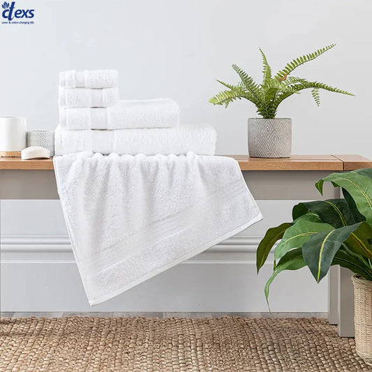 Ctexs Pack of 3, Towel Collection Set - White