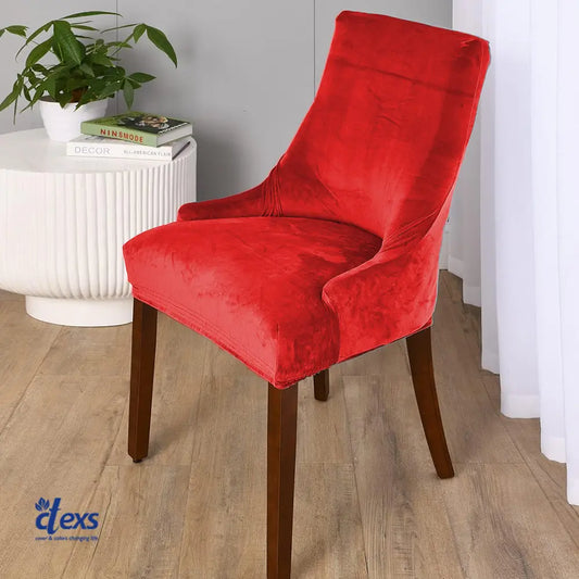 Soft Velvet Turkish Chair Cover - Mehroon