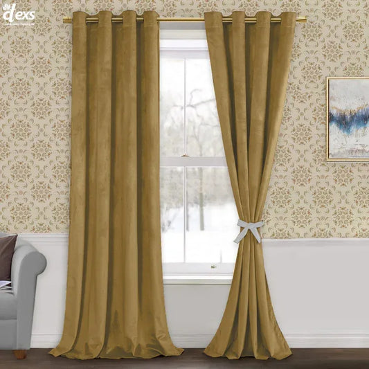 Premium Velvet Curtains | Golden - Ctexs