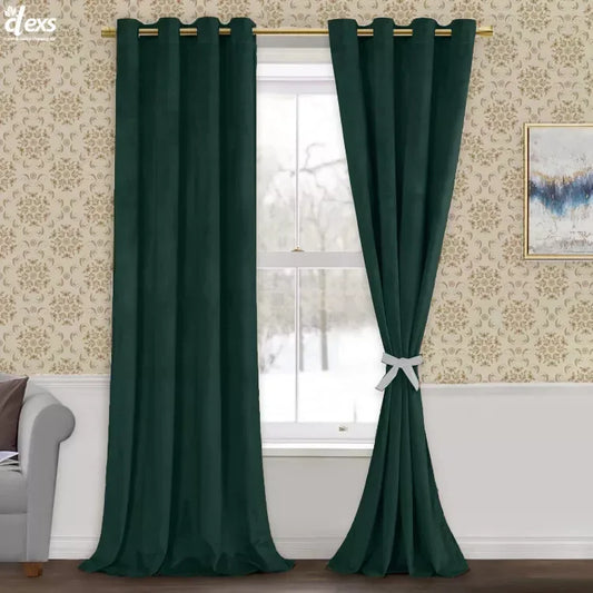 Premium Velvet Curtains | Dark Green - Ctexs