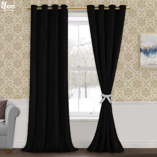 Premium Velvet Curtains | Black - Ctexs