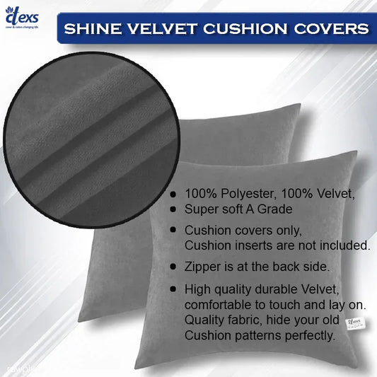 Premium Velvet Cushion Covers - Gray - Ctexs