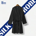 Silk Satin Bathrobe - Dark Grey