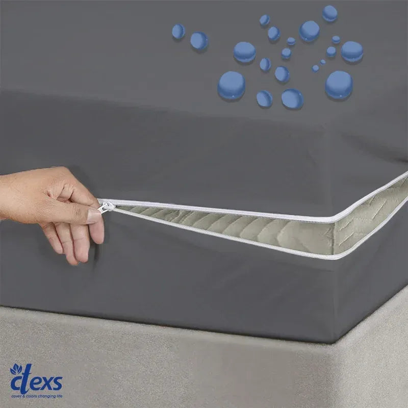 Waterproof Zipper Mattress Protector Cover - Grey - Ctexs