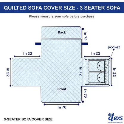 Waterproof Quilted Sofa Cover With Pocket | Beigh - Ctexs