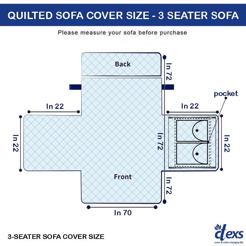 Quilted Sofa Cover With Pocket | Beigh - Ctexs