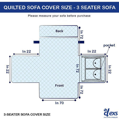 Quilted Sofa Cover With Pocket | Beigh - Ctexs