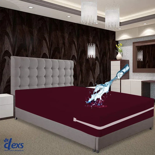 Waterproof Zipper Mattress Protector Cover - Mehroon - Ctexs