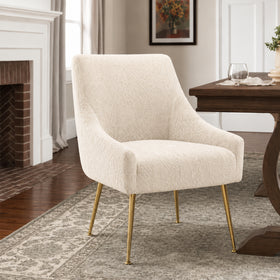 Embossed Geometric Jacquard Turkish Chair Cover - Off White