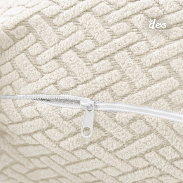 Stripe Jacquard Cushion Covers - Off White