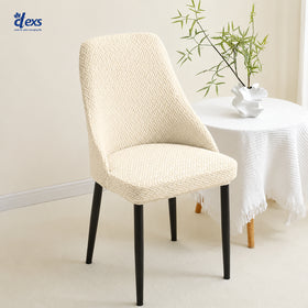 Stripe Jacquard Turkish Chair Cover - Off White