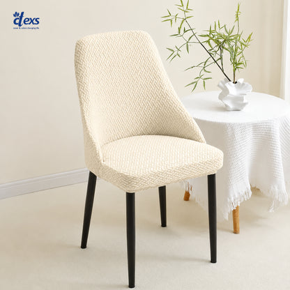 Stripe Jacquard Turkish Chair Cover - Off White